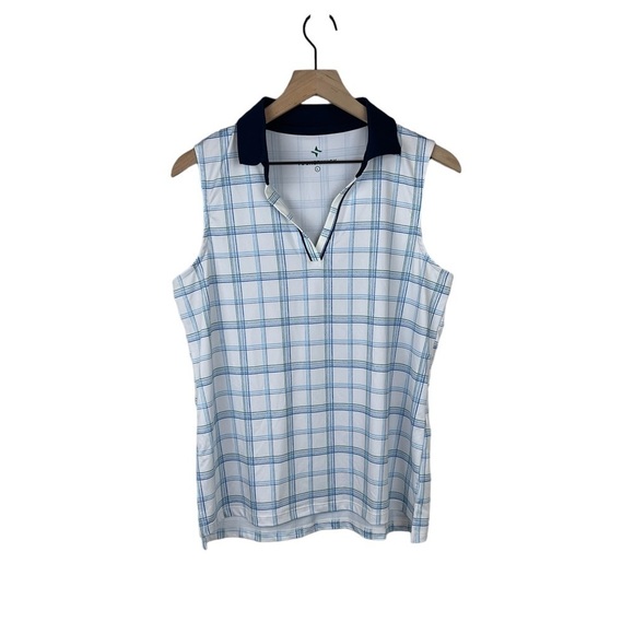 Tuckernuck Tops - Tuckernuck Sport Provincial Plaid Sleeveless Polo Shirt